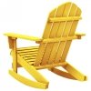 Ogrodowy fotel bujany Adirondack, lite drewno jodłowe, żółte