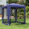 Namiot imprezowy z 4 ścianami z siatki, niebieski, 2x2 m, HDPE