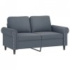 Sofa 2-osobowa z poduszkami, ciemnoszara, 120 cm, aksamit