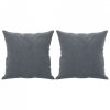 2-osobowa sofa z poduszkami, ciemnoszara, 140 cm, aksamit