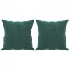 3-osobowa sofa z poduszkami, ciemnozielona, 180 cm, aksamit