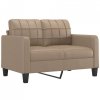 2-osobowa sofa z poduszkami, cappuccino, sztuczna skóra