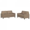 2-osobowa sofa z poduszkami, cappuccino, sztuczna skóra