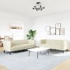2-cz. zestaw wypoczynkowy Chesterfield, kremowy, sztuczna skóra