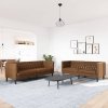 2-cz. zestaw wypoczynkowy Chesterfield, brązowy, sztuczna skóra
