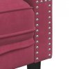 3-cz. wypoczynek Chesterfield z wałkami, bordowy, aksamit