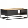 Stolik kawowy z drzwiczkami, 90x55x36 cm, surowe drewno mango