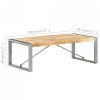 Stolik kawowy, 120 x 60 x 40 cm, surowe drewno mango
