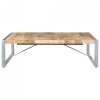 Stolik kawowy, 140x140x40 cm, surowe drewno mango