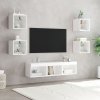 7-częściowy zestaw mebli TV z LED, biały