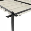 Altana ogrodowa ze zwijanym dachem, kremowa, 3x6 m, aluminium