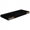 Półki ścienne 4 szt., wysoki połysk, czarne, 60x23,5x3,8 cm MDF