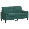 2-osobowa sofa z poduszkami, kolor ciemnozielony, tkanina aksamit, szerokość 140 cm