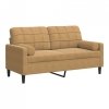2-osobowa sofa z poduszkami, kolor cappuccino, 140 cm, aksamit
