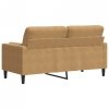 2-osobowa sofa z poduszkami, kolor cappuccino, 140 cm, aksamit