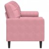 3-osobowa sofa z poduszkami, różowa, 180 cm, aksamit