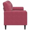 3-osobowa sofa z poduszkami, winna czerwień, 180 cm, aksamit
