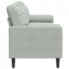 3-osobowa sofa z poduszkami, jasnoszara, 210 cm, aksamitna