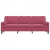 3-osobowa sofa z poduszkami, winna czerwień, 210 cm, aksamit