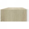 Półka ścienna z szufladą, dąb i biel, 60 x 23,5 x 10 cm, MDF