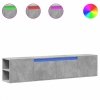 Ścienna szafka pod TV, z LED, szarość betonu, 180x31x39,5 cm