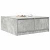 Stolik kawowy z szufladami Betonowy szary 100x100x40 cm