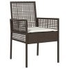Zestaw mebli jadalnych  Zestaw 3 Brązowy Rattan, Metal Wytrzymały