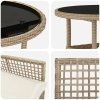 Zestaw mebli do jadalni  Zestaw 3 Beżowy Rattan, Metal Trwały