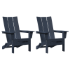 Krzesła składane  Adirondack 2 szt. Granatowe 74.5x80.5x90 cm HDPE, Składane krzesło  Adirondack Granatowe 74.5x80.5x90 cm HDPE
