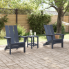 Zestaw ogrodowy  z 3 elementami granatowy HDPE, Składane krzesło Adirondack  granatowe 74.5x80.5x90 cm HDPE, Stolik boczny Adirondack  granatowy 38x38x46 cm HDPE
