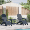 Krzesła Adirondack z podnóżkami 2 szt. granatowy HDPE,  Krzesło Adirondack z podnóżkiem granatowy HDPE