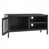 Szafka pod telewizor, antracytowa, 90x30x44 cm, stal i szkło
