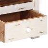 Szafka pod TV z litego drewna akacjowego, 110x30x40 cm, biała