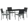 Zestaw 3 Czarny PE Rattan 54x62.5x89 cm Wytrzymałe