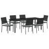 Zestaw 4 Czarny Polirattan, stal malowana proszkowo 54x62.5x89 cm
