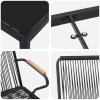 Zestaw do jadalni 7-elementowy  czarny PVC rattan