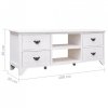 Szafka pod TV, antyczna biel, 108x30x40 cm, drewno paulownia