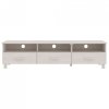 Szafka pod TV HAMAR, biała, 158x40x40 cm, lite drewno sosnowe