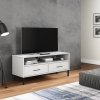 Szafka pod TV OSLO, metalowe nóżki, biała, sosnowa