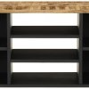 Szafka RTV, 100x33x46 cm, mango i materiał drewnopochodny