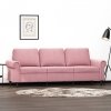 Sofa 3-osobowa, różowa, 180 cm, obita aksamitem