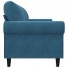 Sofa 3-osobowa, niebieski, 180 cm, tapicerowana aksamitem