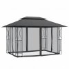 Altana z dachem, antracytowa, 400x300x270 cm, stal