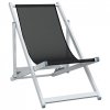 Składane krzesła plażowe, 2 szt., czarne, aluminium i textilene