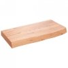 Półka, brązowa, 60x30x(2-6) cm, lakierowane lite drewno dębowe