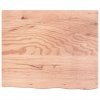 Półka, brązowa, 60x50x(2-6) cm, lakierowane lite drewno dębowe