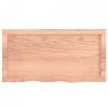 Półka, brązowa, 80x40x(2-6) cm, lakierowane lite drewno dębowe