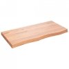 Półka, brązowa, 100x50x(2-6) cm, lakierowane lite drewno dębowe