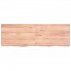 Półka, brązowa, 120x40x(2-6) cm, lakierowane lite drewno dębowe