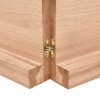 Półka, brązowa, 120x40x(2-6) cm, lakierowane lite drewno dębowe